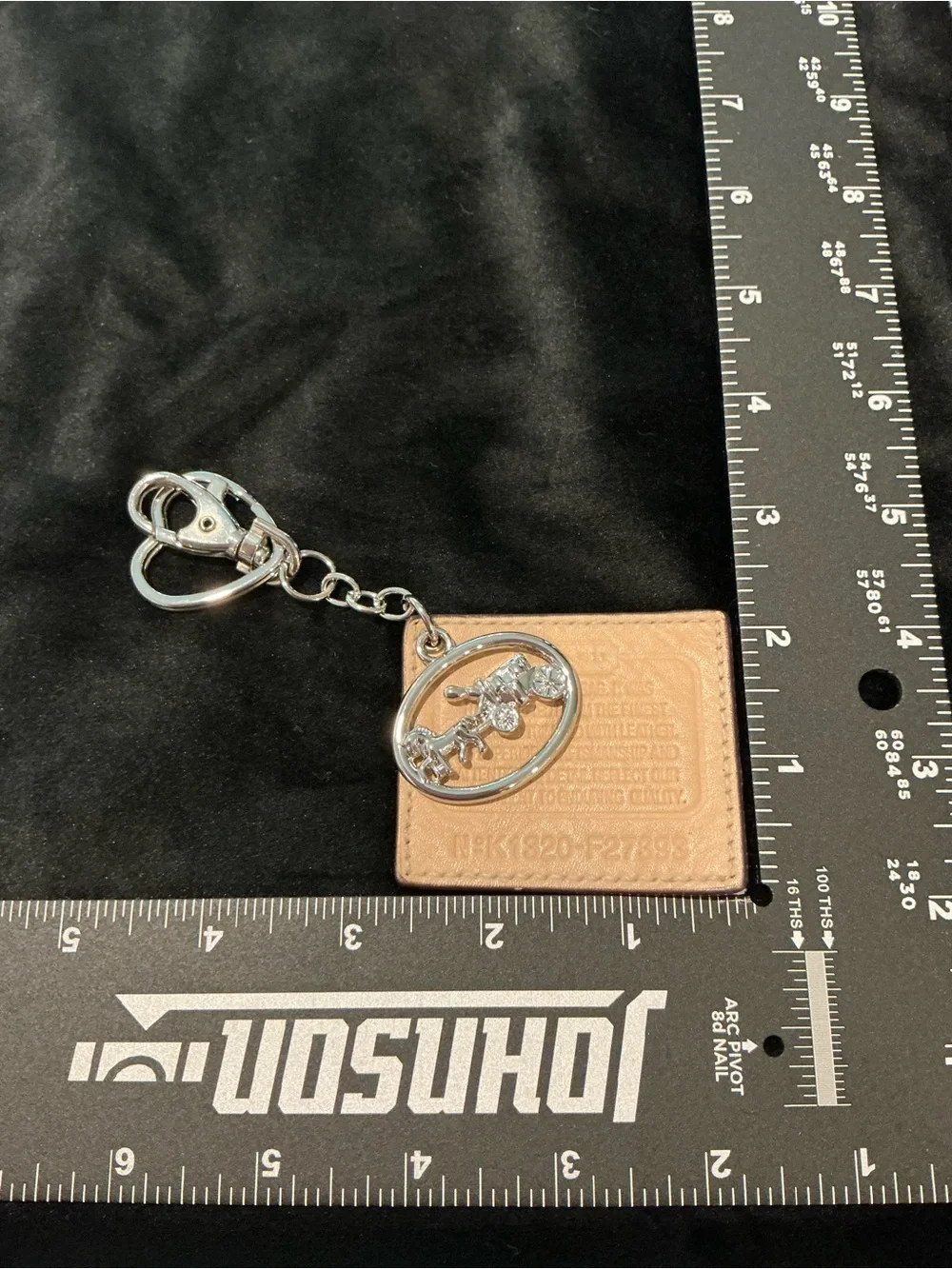 Handmade key/bag charm with Coach creed